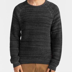 Billabong 100% Cotton Dark Grey Knit Crew Neck Sweater